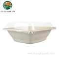 Bagasse Pulp Salad Container Square Bowl Food Container